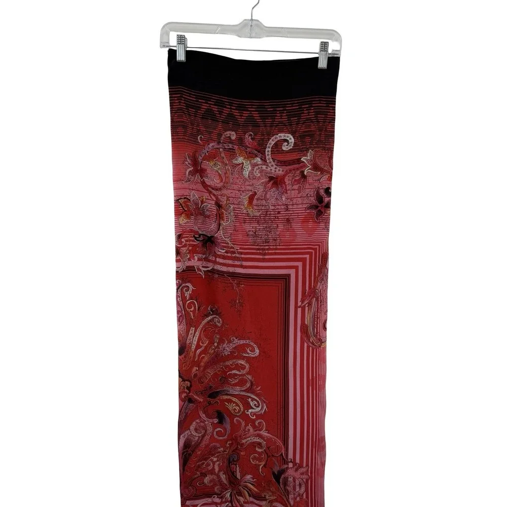 Gottex Silk Scarf Shawl Womens One Size Red Floral Square 55x55 Wrap Foulard NWT